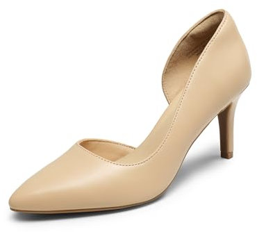DREAM PAIRS Trachtenschuhe Damen Stiletto High Heels Pumps Damen Stiletto Schuhe,Size 37,Nackt-Pu,SDPU2416W