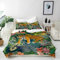 ANHOPE Tropisch Tiger Blatt Blume Bettwäsche Set 3 Teilig Bettbezug 200x200 cm & 2 Kissenbezug 80x80 cm Microfaser Bettbezüge mit Reißverschluss Weich Ganzjahres Bettdeckenbezug Set