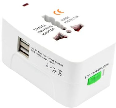 Ronyme Adaptateur de Prise de Voyage UE, Essentiel de Voyage, Compact, Universel, Robuste, convertisseur, Adaptateur de Prise de Courant International pour