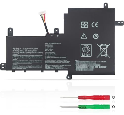 KXRSII B31N1729 Laptop Akku für ASUS VivoBook S15 X530FN X530F X530FA X530U X530UF X530UN S530 S530F S530U S530FA S530FN S530UA S530UF S530UN K530FN Serie 3ICP5/57/81 11.52V 42Wh 3653mAh