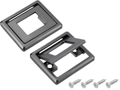 sourcing map 2 Pcs Flush Pull Handle, 1.3 Inch Hole Center Hidden Recessed Furniture Grip Cabinets Door Square Pull Ring Handles with Screws for Drawers Cupboard, 2 Inch Length, Gray