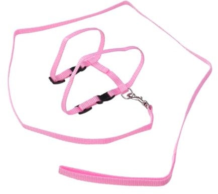 BESPORTBLE Pink Cat Harness Leash Adjustable Nylon Cat Collar Traction Rope for Walking PET Supplies for Kittens