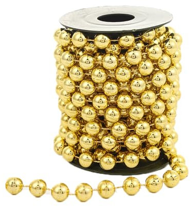 SMTCM 9mm x 3m Weihnachten Perlengirlande Weihnachtsbaum Perlenband Perlenkette Christbaum Perlenschnur zum Basteln Weihnachtendeko Perlen Weihnachtskette Ornamente für Hochzeits Party Kränze DIY