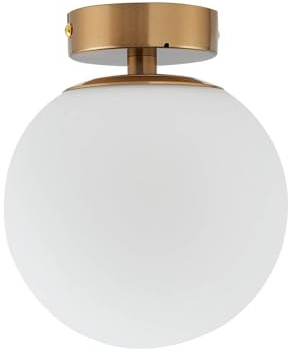 Lucande Deckenlampe Bidolo (spritzwassergeschützt in Gold/Messing aus Metall (1 flammig, E14) - Bad Deckenleuchte Lampe Badezimmerleuchte