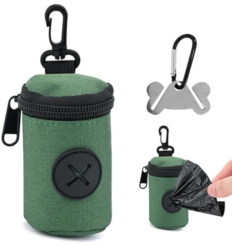 Hundekotbeutelhalter zur Befestigung,Leicht Lösender Hundekotbeutelspender mit Hakenclip und Reißverschluss,Tragbares und Leichtes Hundespazierzubehör zum Spazierengehen Wandern Camping Reisen