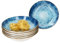 MamboCat Marina 6er Set Suppenteller I 450ml I blaue Porzellan-Teller maritimem Design für 6 Personen I Ozean-Dekor, Gischt I tiefe Teller für Salat, Suppe, Müsli, Pasta & Co.