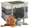 Relaxdays Welpenauslauf faltbar, HBT: 60x90x68 cm, Indoor & Outdoor, tragbarer Hundelaufstall, Oxford-Stoff, Mehrfarbig