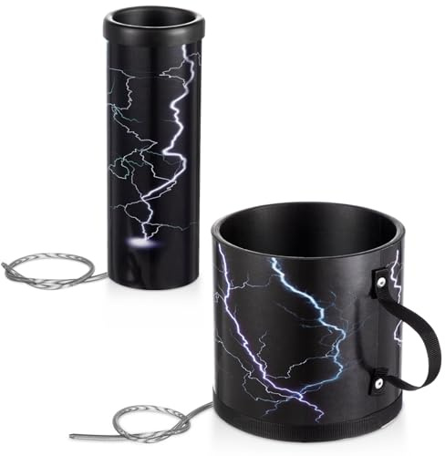 Hiboom 2 Pcs Thunder Tube and Thunder Sticks Noise Maker, Spring Drum Shaker Percussion Stormy Graphics ( 5.9 Diameter, 5.9 Length and 3.14 Diameter, 8.4 Length)
