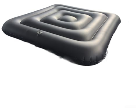 ZMdooreasy Quadratische Pool-Abdeckung, 130 cm, isoliert, für den Innen- und Außenbereich (ohne Griff, schwarz)