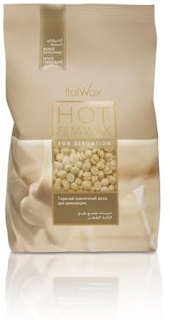 Italwax White Chocolate Hard Wax Beads – 1Kg (2.2 lbs) – Strip-Free, Vanilla aroma Hair Removal Wax, Gentle on All Skin Types, Ideal for Bikini Line & Underarms, Professional & Home Use