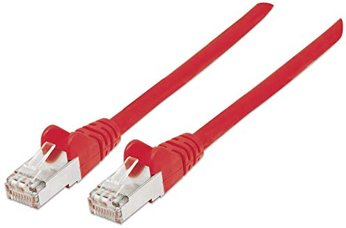 Intellinet Network Patch Cable, Cat6A, 2m, Red, Copper, S/FTP, LSOH / LSZH, PVC, RJ45, Gold Plated Contacts, Snagless, Booted, Polybag