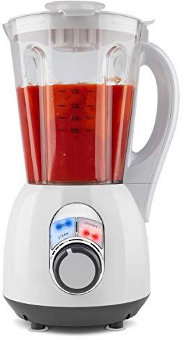MEDION Standmixer (800 Watt Leistung, 1,2 bis 1,5 Liter Volumen, 350 Watt Motorleistung, 9 Funktionen, Sicherheitsabschaltung, MD 16411) Weiß