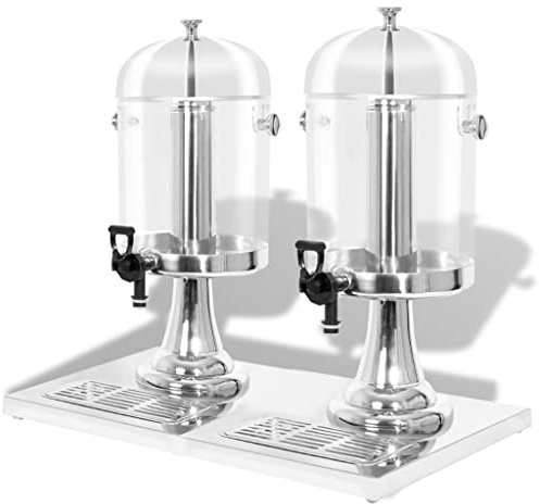 vidaXL 2x Dispensador Zumo Acero Inoxidable 8 L Desayuno Jugo Frutas Licuadora