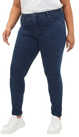 Zizzi Damen Amy Jeans Slim Fit Jeanshose Stretch Hose ,Blau,48W / 32L (Herstellergröße: 48 / 82cm)