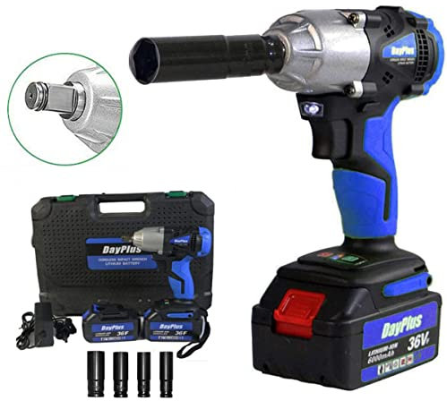 Akku Schlagschrauber - 420Nm Drehschlagschrauber, 1/2 Zoll und 4 Zubehör - 14/17/19/22mm, (2 x 18V 6.0Ah Akku, 2-Gang, 3200 RPM) mit LED Arbeitslicht und Transportkoffer