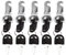 Pack of 5 Letterbox Lock Cylinder Lock Cam Lock Furniture Locks Cupboard Lock Drawer Lock Each Lock Has A Different Key with 2 Keys (20 mm)