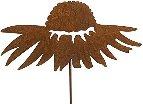 Bornhöft Gartenstecker Blume Rost Gartendeko Edelrost Sonnenhut blühend 110cm rostige Gartendekoration