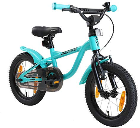 Löwenrad Kinderfahrrad für Jungen und Mädchen ab 3-4 Jahre | 14 Zoll Kinderrad mit Bremse | Fahrrad für Kinder | Mint