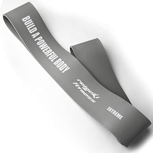 Raigeki Fitness Widerstandsbänder Gummibänder (+Trainingspläne) [Einzeln und Set] Lang Resistance Bands Fitnessbänder für Kraftsport - Fitnessband Terrabänder Gymnastikbänder (Grau (55-115kg))