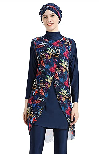 nadamuSun Costumi da Bagno Musulmani per Donna Costumi da Bagno Floreali modesti Costumi da Bagno islamici Hijab Burkini Costumi da Bagno Tankini