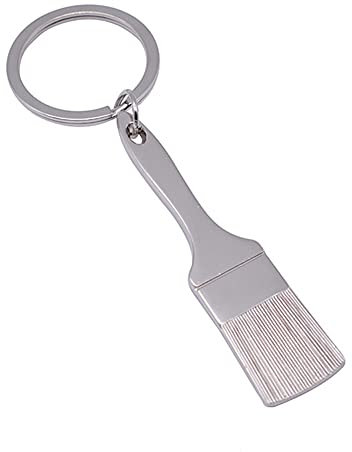 ARFUKA Keyring Paint Brush Pendant Keychain Metal Keyring Key Chain, Christmas/Birthday Gift for Men and Women Silver
