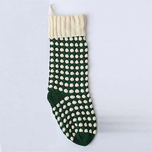 GIVBRO Weihnachtsstrümpfe, gestrickt, gepunktet, Geschenkbeutel, Süßigkeiten-Beutel für Weihnachtsbaum, zum Aufhängen, Kamin, Heimdekoration, 46 cm