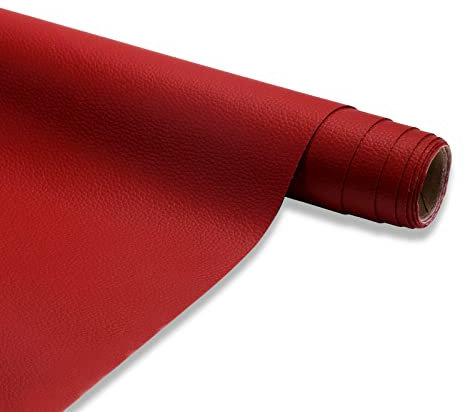 Leder Patch Selbstklebend 150 X 40 cm, Leder Reparatur Patch PU Lederreparaturband für Sofas, Handtaschen, Jacken, Autositze, Möbel Leder Reparatur und Renovierung, Rot