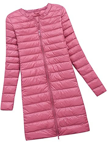 Piumino Leggero Lungo Donna Invernale Puffer Jacket Donna Piumini Leggeri Donna Giacca Cappotto Giubbino Piumino Giubbotto Imbottito Primaverile Donna Taglie Forti Giubbotti Piumini Donna Rosa XXL