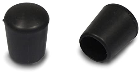 Ajile Runde Fusskappen aus Gummi SCHWARZ für Schutz und eine gute Endbearbeitung des Rohres mit 10 mm AUSSENDRUCHMESSER - 24 Stck. - EVX110x24