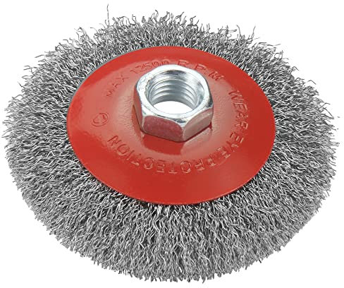 BaiNuo Angle Grinder Wire Wheel Cup Brush, 4 Inch Coarse Crimped Twisted Knotted Angle Brush M14 Threaded, Heavy Cleaning Rust Stripping Abrasive Brushes