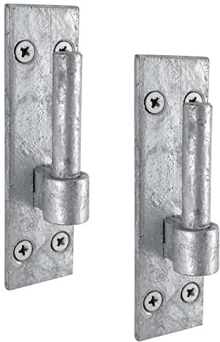 IRONTITE Hook On Plate Gate Hinges with 12mm Pin for Wrought Iron Gates. Galvanised Hinges