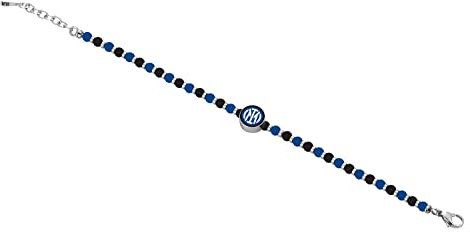 F.C. Internazionale Armband Edelstahl Steine, Herren, Schwarz Blau Stahl, Taglia Unica, Stein, Kein Edelstein.