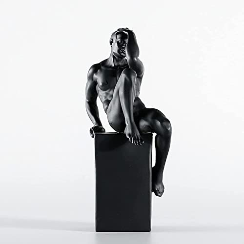 Generic Kunst-Statue Desktop-Figur Moderne minimalistische Denker-Statue nordische abstrakte stille Denker-Skulptur Harz nackter Mann Kunst-Figur for Home Office Desktop-Dekor