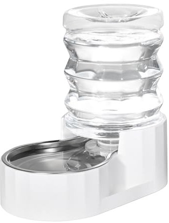 RIZZARI Regadera automática para Mascotas, dispensador de Agua de Acero Inoxidable por Gravedad, 100% Libre de BPA, comedero de Agua de Gran Capacidad para Gatos y Perros pequeños y medianos (4,6 L)