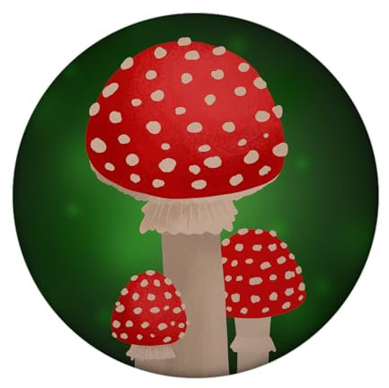 Pilz Glücksbringer Magnet rund rund zum Anpinnen wichtiger Notizen und Lieber Botschaften an Freunde und Partner