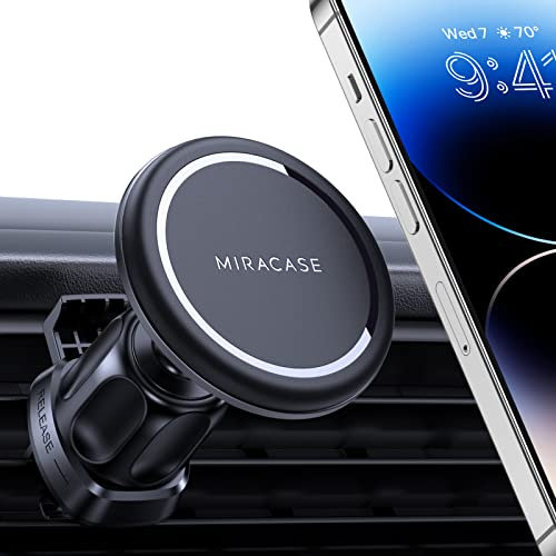Miracase Design for MagSafe Car Mount, 2025 Upgraded Magnets Car Phone Holder Air Vent,Magnetic Phone Car Mount Compatible with iPhone 16/15/14/13/12 Series, Samsung and All Smartphones