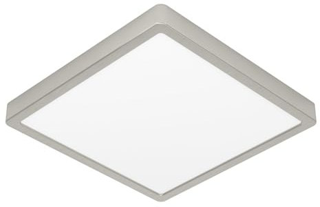 EGLO LED Deckenleuchte Fueva 5, Deckenlampe 28,5 cm, Lampe Decke dimmbar, Aufbauleuchte aus Metall in Silber, 2400 Lumen, warmweiß