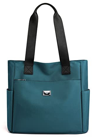DKIIL NOIYB Nylon Shoulder Bag for women, Waterproof Nylon Tote Bags Lightweight Nylon Hobo Bag The Tote Bag With Multiple Pockets Large Tote Bags 34cm, A02-blue