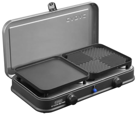 CADAC 2-Cook Grill Deluxe Grill da Tavolo Portatile - BBQ Compatto con 2 | Zone di Cottura Indipendenti, Accensione Piezo & Borsa da Trasporto, Perfetto per Campeggio, Spiaggia & Picnic, Uso esterno