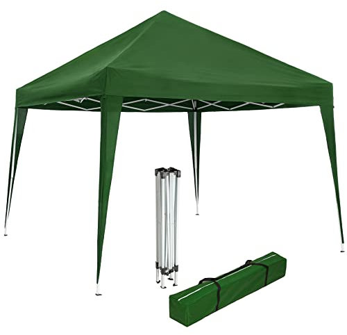 tectake® Gazebo da Giardino Regolabile, Padiglione Gazebo Esterno Resistente con Telaio in Acciaio, Gazebo da Esterno, Gazebo Impermeabile, Resistente ai Raggi UV, 300 x 300 x 255 cm - Verde