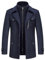 KUDORO Manteau Homme en Laine Chaud pour Hiver Trench Coat Mi-Long Classique Parka Pardessus Caban Slim Fit Élégant Business Décontractée Duffle-Coats Coup-Vent Revers Overcoat(Bleu Marin,XL)