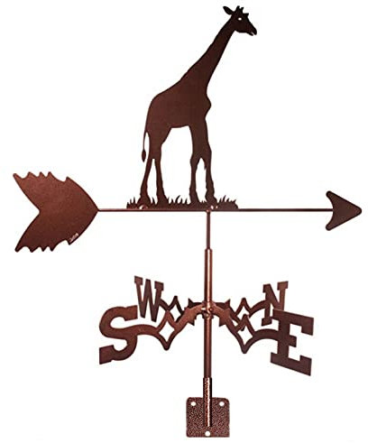 Girouette en métal Girouette en Acier Inoxydable Décoration Girafe Design Moderne Girouette Indicateur de Direction du Vent pour l'extérieur Jardin Toit Paddock Belles décorations