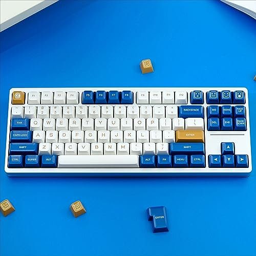 DucKey Zweifarbiges Keycaps, 160 Tasten/ABS/SA-Profil/Doubleshot Tastenkappe Für Custom Mechanische Tastatur (Color : Blue+White)