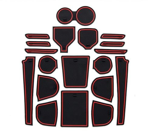inside door Door Slot Mat Cup Holder Interior Rubber Water Coaster For For City For Grace For Ballade 6th GM4 2015-2020 (Color : Rosso)