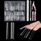 Venares 240Pcs XXXL Extra Long Square Nail Tips No C Curve, 12 Size Half Cover Acrylic Nail Tips and Glue, File, Clipper, Cuticle Pusher for Gel Extensions