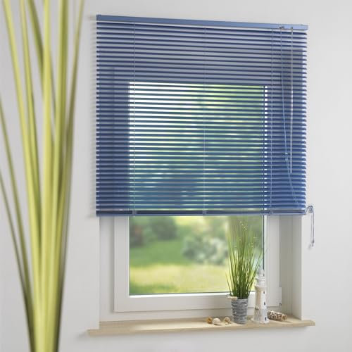 Aluminium-Jalousie, Wand -und Deckenmontage, Breite: 110 cm/Länge: 160 cm, Farbe: hellblau