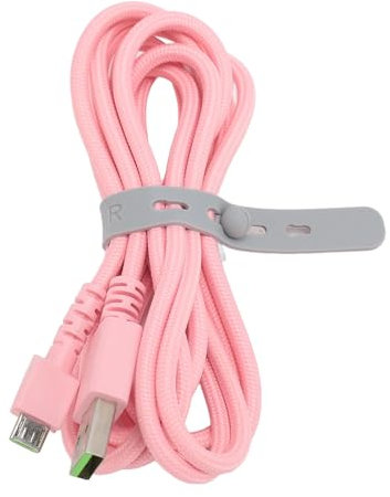 Mouse USB Charging Cable, Replacement Charger Cord for Naga Pro, DeathAdder V2 Pro, Viper Uiti Mate, Basilisk Uiti Mate Mouse, 5.9Ft USB to Micro USB Charging Cord (Roseate)