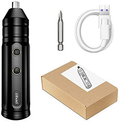 Destornillador eléctrico recargable HUIOP Mini destornillador eléctrico inalámbrico, juego de herramientas eléctricas portátiles, destornillador eléctrico multifuncional recargable