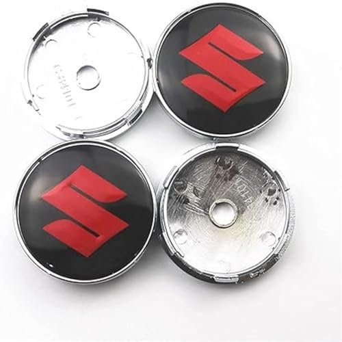 ZUOBYMBC 4 Pièces Cache-Moyeu pour Suzuki Swift SX4 Vitara Jimny S-Croix Swift 60mm,Cache Moyeux,Cache de Roue Centrale,Auto Cache Moyeux Capuchons De Centre,Jante Centre D'emblème
