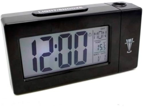 RevolutionLine - Reloj Proyector de Escritorio con Pantalla LED | Activación de Luz por Sensor | Reloj Despertador de proyección Digital con proyector Giratorio en Pared o Techo